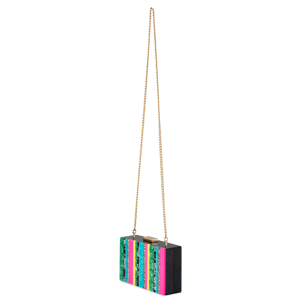 Felicia Striped Acrylic Clutch