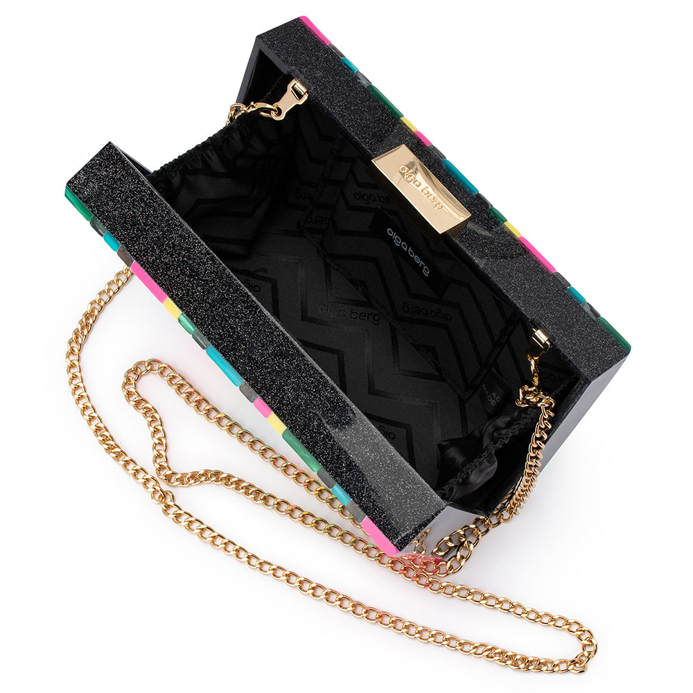 Felicia Striped Acrylic Clutch