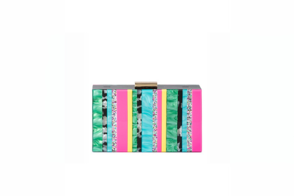 Felicia Striped Acrylic Clutch