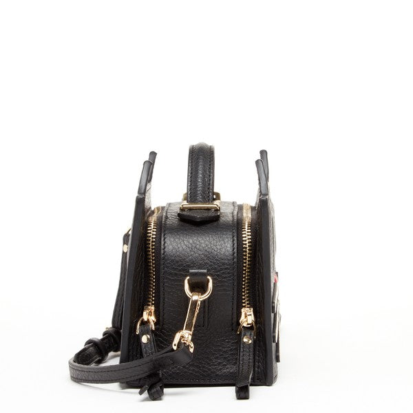 The Cat Bag Black Crossbody Leather Handbag