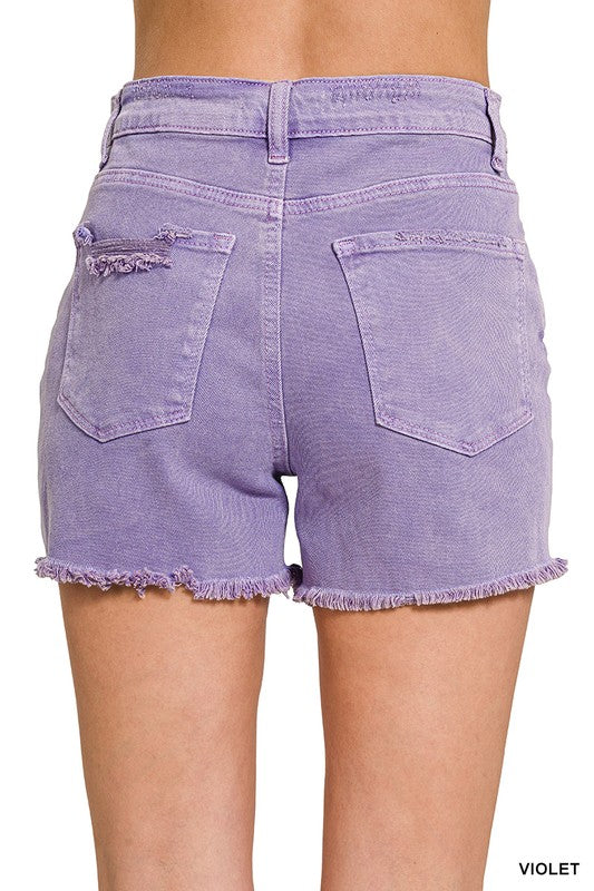 Distressed Raw Hem Shorts