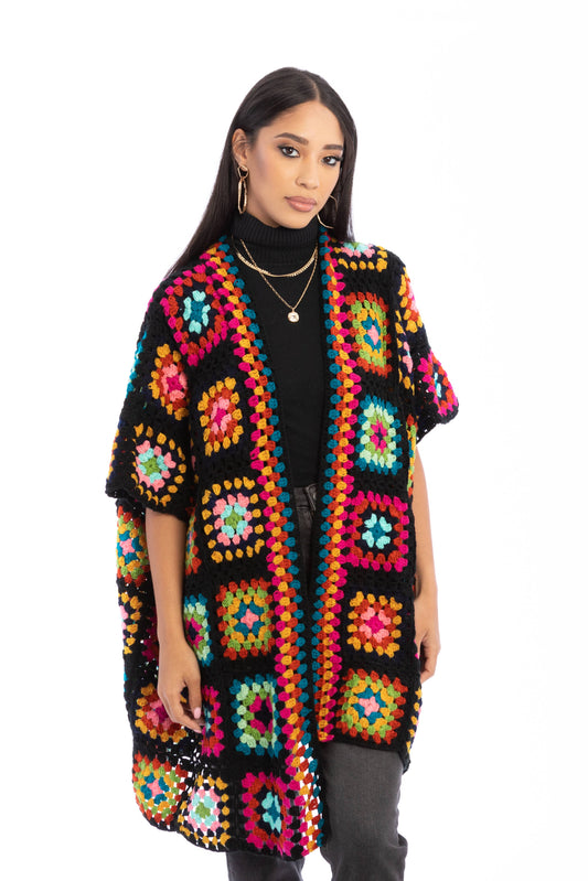 Crochet Square Short Kimono