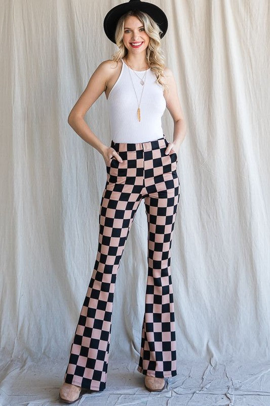 Black & Mocha Checkered Pants