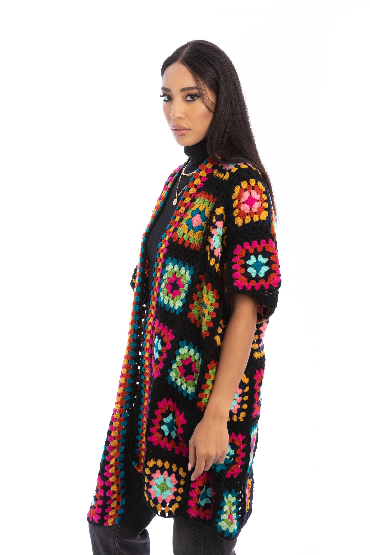 Crochet Square Short Kimono